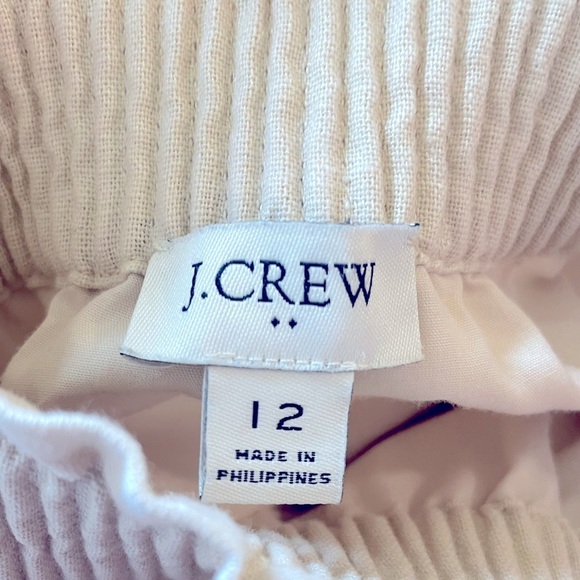 J.Crew Linen/ Cotton Blend City Skirt Sz 12. Ivory Pockets Pull-On Elastic Waist - Picture 5 of 11